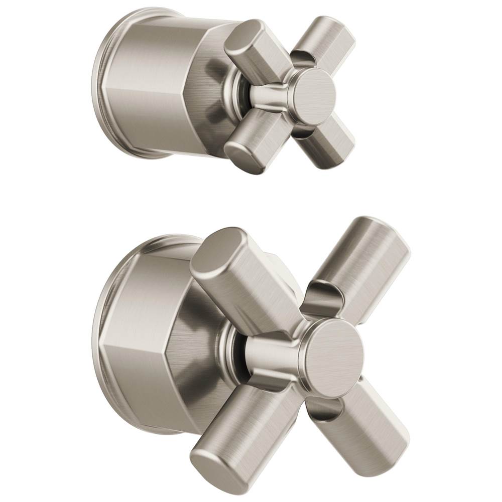 Brizo - Invari Pressure Balance Valve with Integrated Diverter Trim Cross Handle Kit - Luxe Nickel