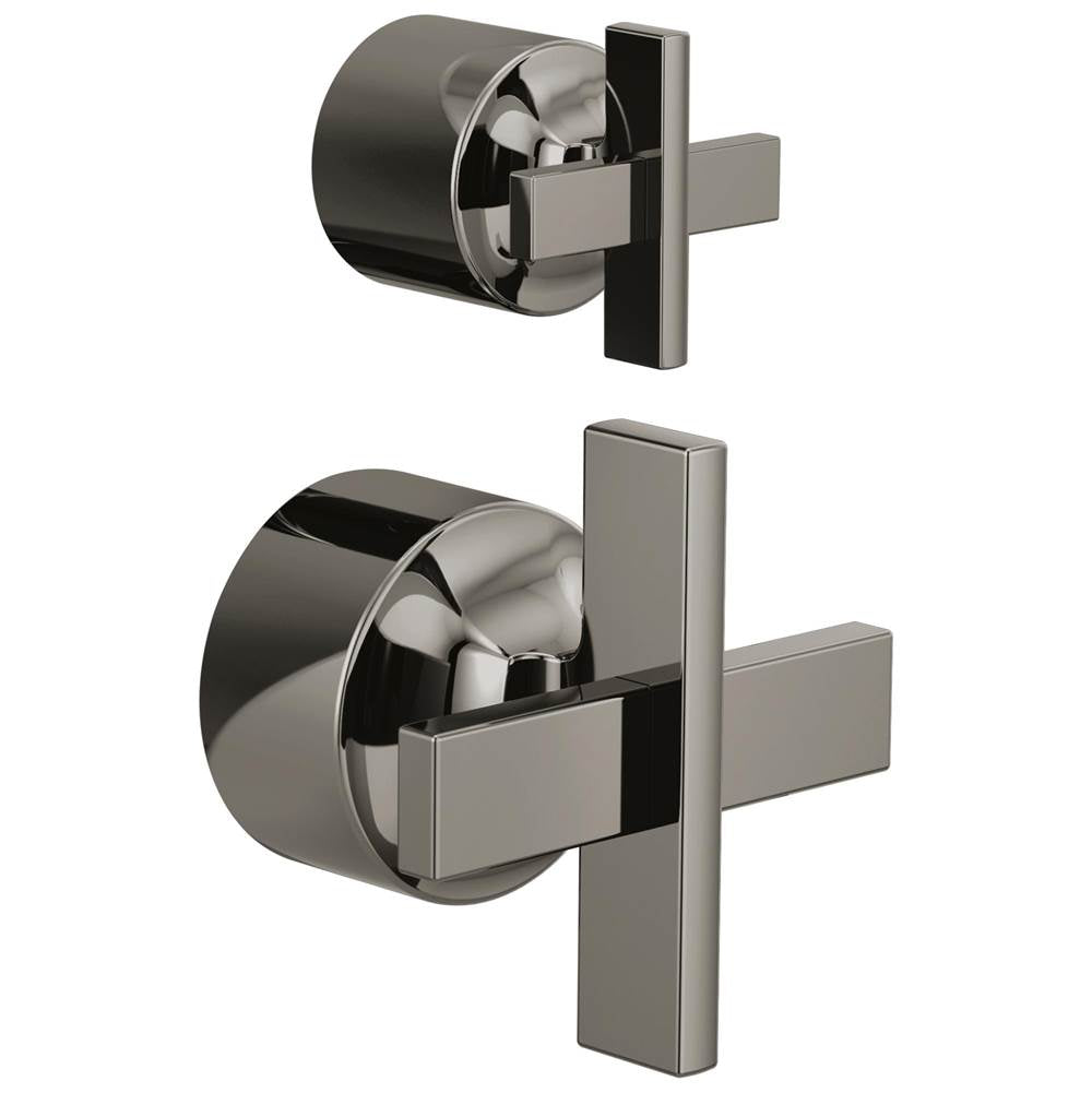 Brizo - LevoirE Pressure Balance Valve with Integrated Diverter Trim Cross Handle Kit - Brilliance Black Onyx