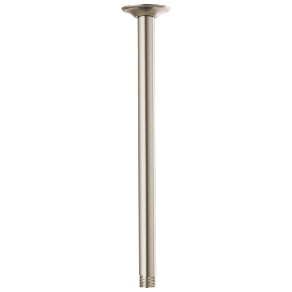 Brizo - Universal Showering 14'' Ceiling Mount Shower Arm And Round Flange - Brushed Nickel