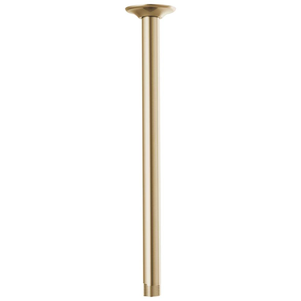 Brizo - Universal Showering 14'' Ceiling Mount Shower Arm And Round Flange - Luxe Gold