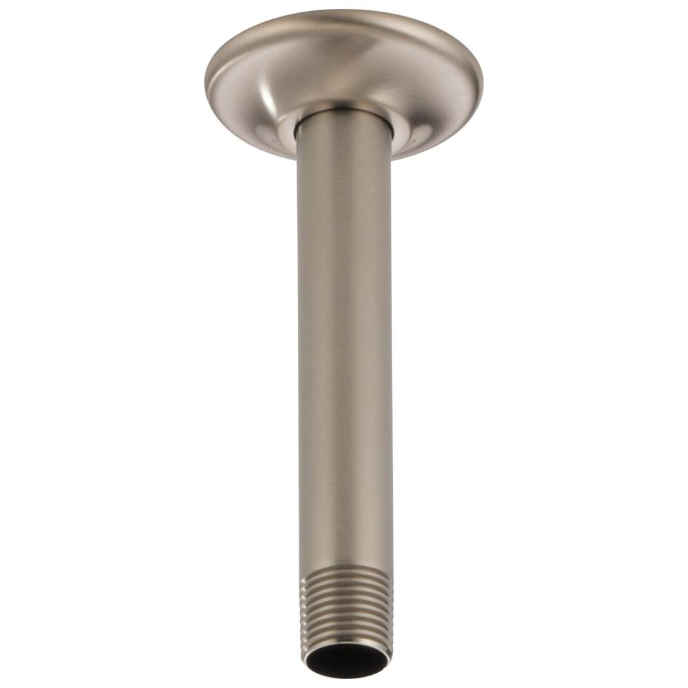 Brizo - Universal Showering 6'' Ceiling Mount Shower Arm And Round Flange - Luxe Nickel