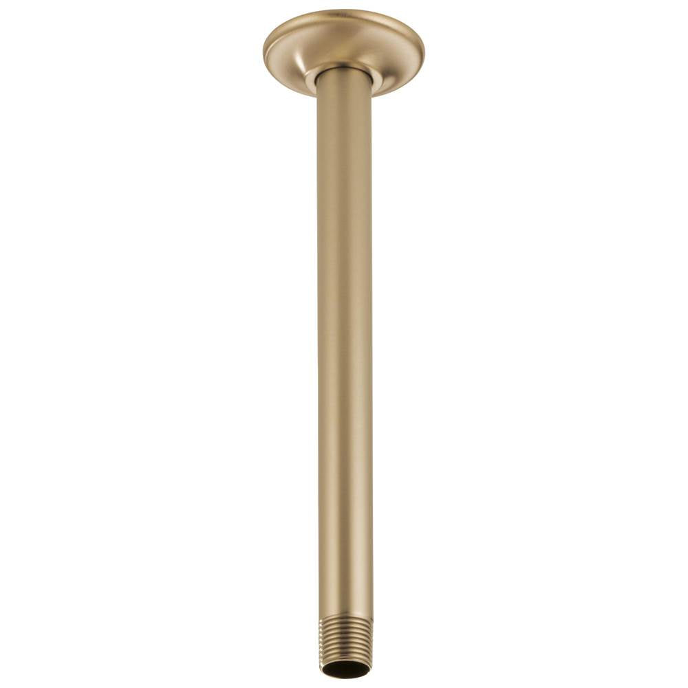 Brizo - Universal Showering 10'' Ceiling Mount Shower Arm And Round Flange - Luxe Gold
