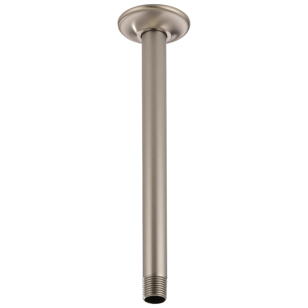 Brizo - Universal Showering 10'' Ceiling Mount Shower Arm And Round Flange - Luxe Nickel