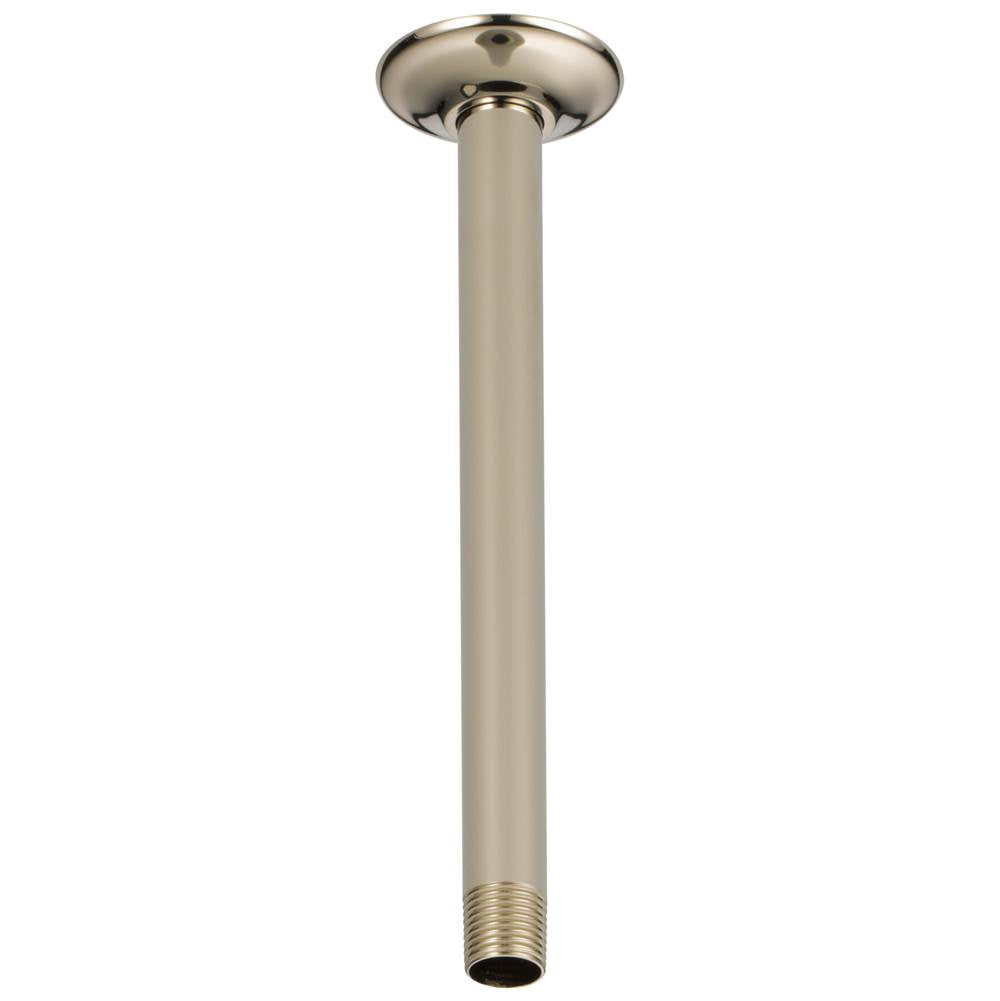 Brizo - Universal Showering 10'' Ceiling Mount Shower Arm And Round Flange - Polished Nickel