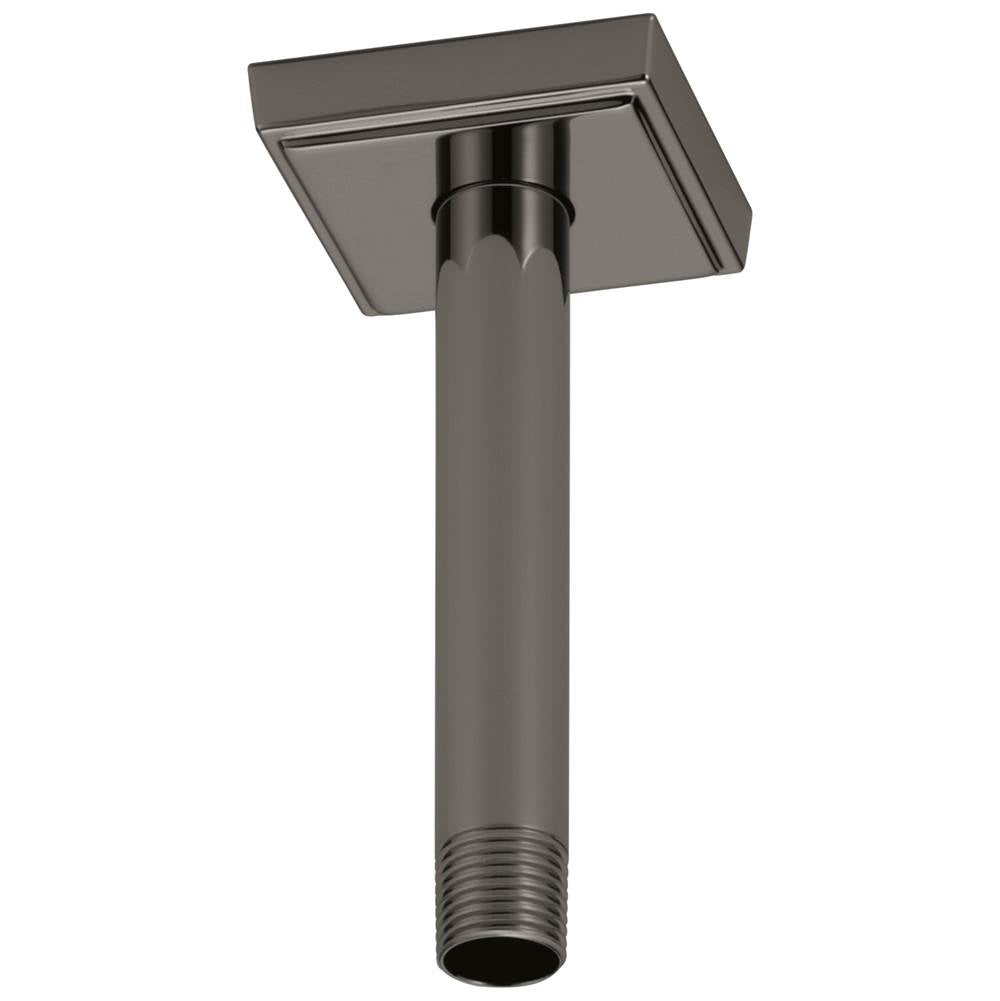 Brizo - AllariaE 6'' Ceiling Mount Shower Arm And Flange - Brilliance Black Onyx