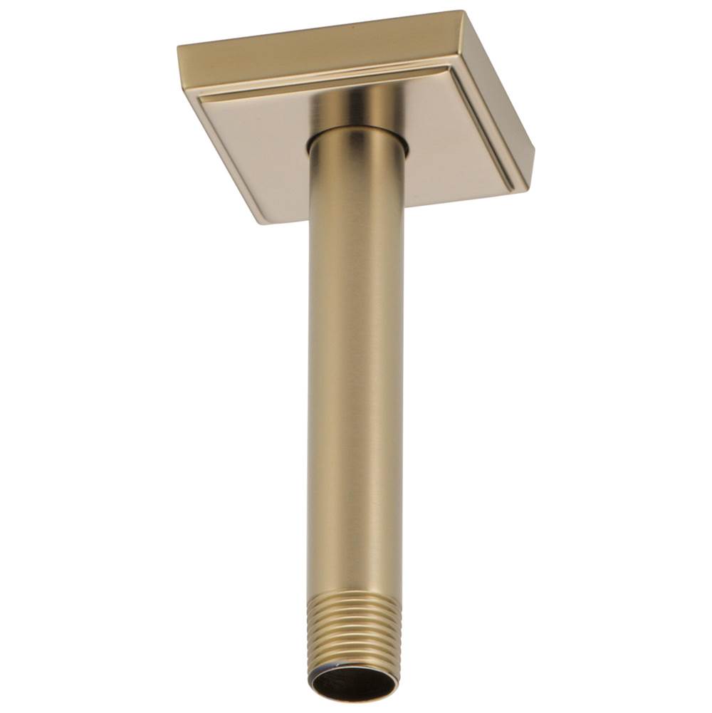 Brizo - Universal Showering 6'' Ceiling Mount Shower Arm And Square Flange - Luxe Gold