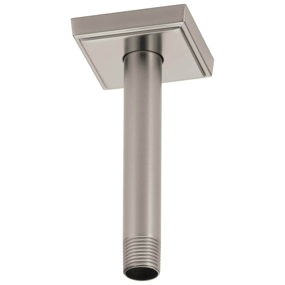 Brizo - Universal Showering 6'' Ceiling Mount Shower Arm And Square Flange - Luxe Nickel