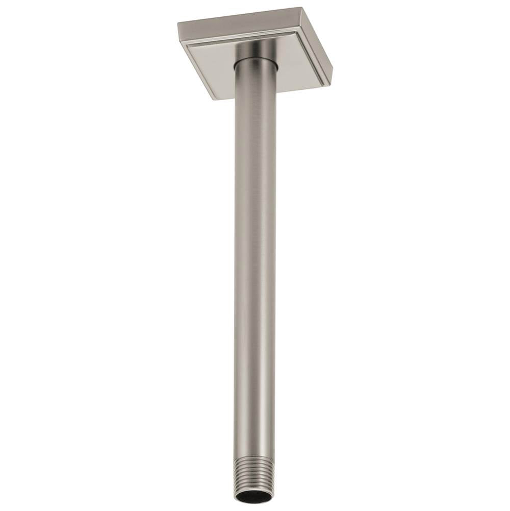 Brizo - Universal Showering 10'' Ceiling Mount Shower Arm And Square Flange - Luxe Nickel