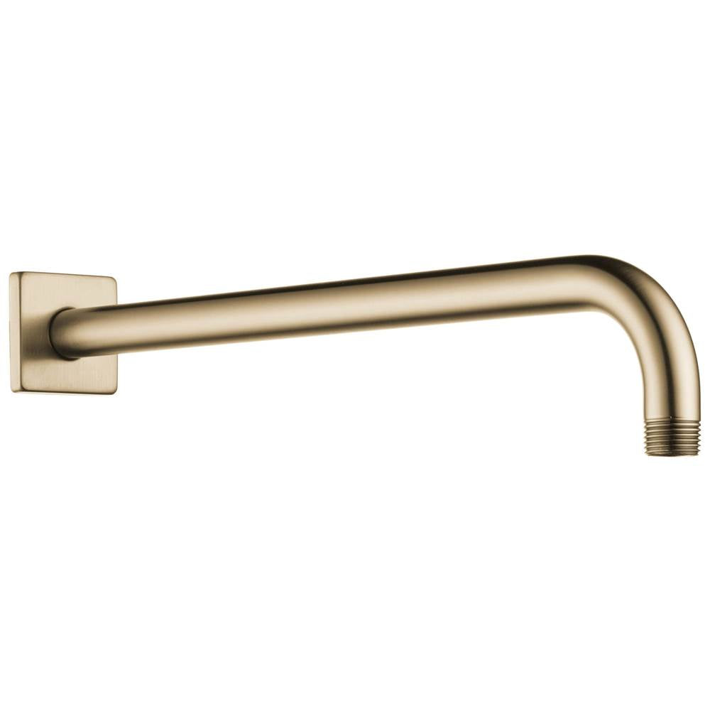 Brizo - Universal Showering 16'' Linear Square Wall Mount Shower Arm And Flange - Luxe Gold