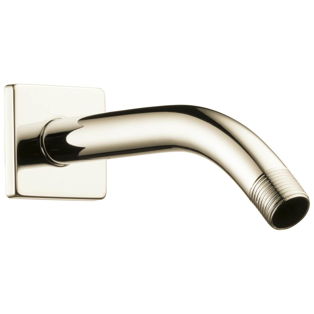 Brizo - Universal Showering 7'' Linear Round Wall Mount Shower Arm And Flange - Polished Nickel