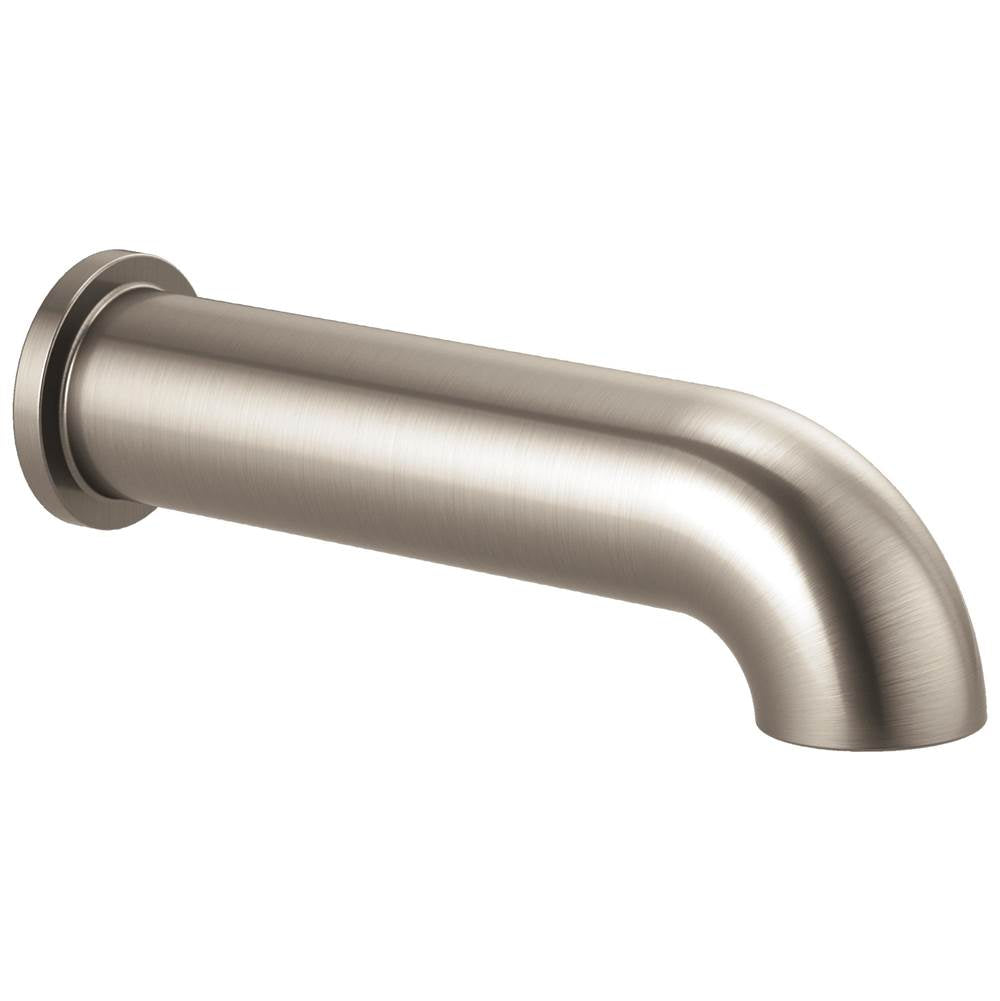 Brizo - Universal Showering Linear Round Non-Diverter Tub Spout - Luxe Nickel