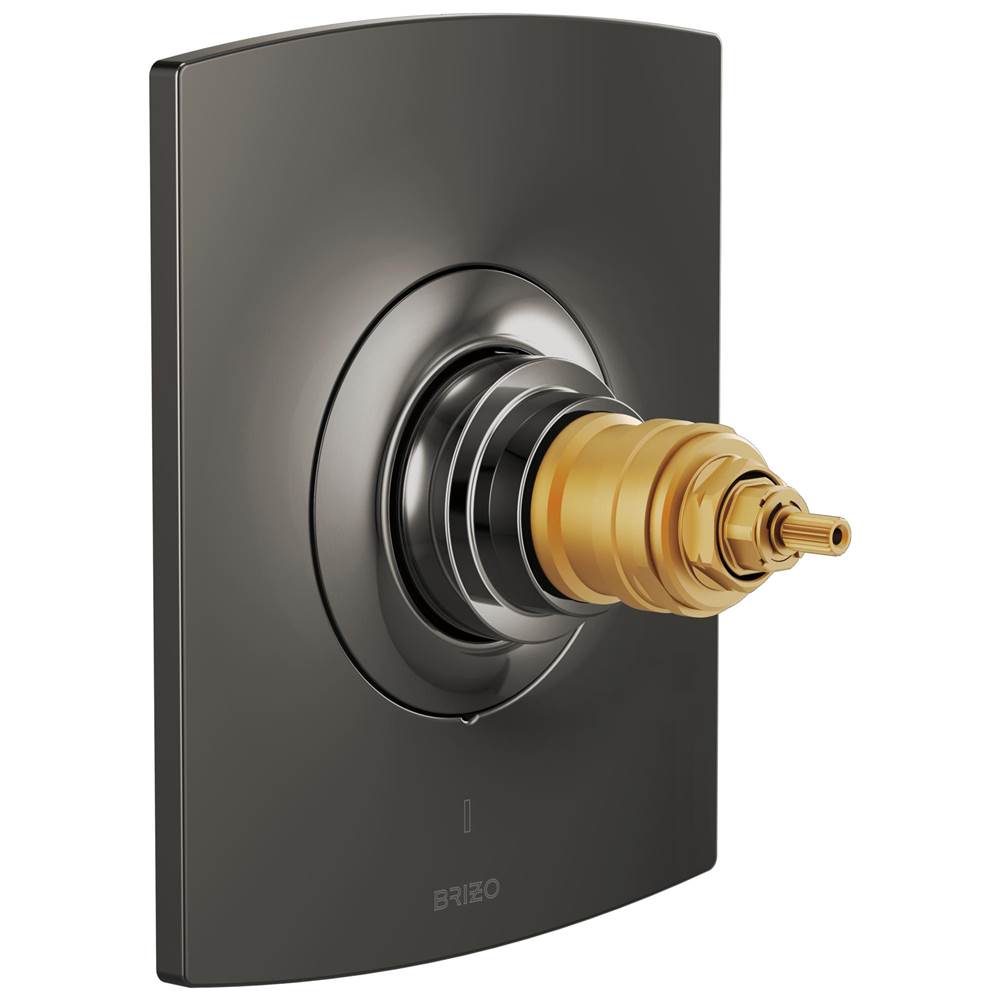 Brizo - Kintsu TempAssure Thermostatic Valve Only Trim - Less Handles - Brilliance Black Onyx