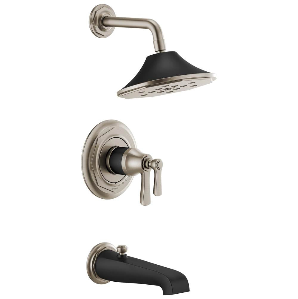Brizo - Rook Tempassure Thermostatic Tub/Shower - Luxe Nickel With Matte Black