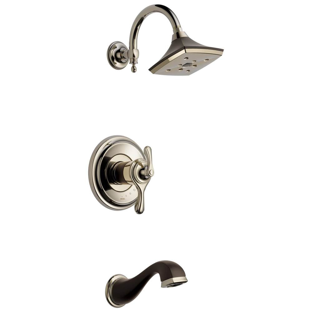 Brizo - Charlotte Tempassure Thermostatic Tub/Shower - Cocoa Bronze With Polished Nickel