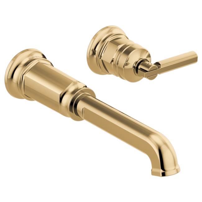 Brizo - Invari Two-Hole, Single-Handle Wall Mount Lavatory Faucet - Less Handle 1.5 GPM - Polished Gold