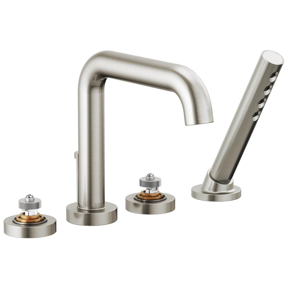 Brizo - Litze Roman Tub with Handshower - Less Handles - Luxe Nickel