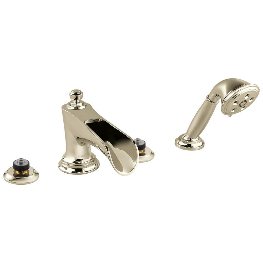 Brizo - Rook Roman Tub Trim with Hand Shower - Less Handles - Polished Nickel