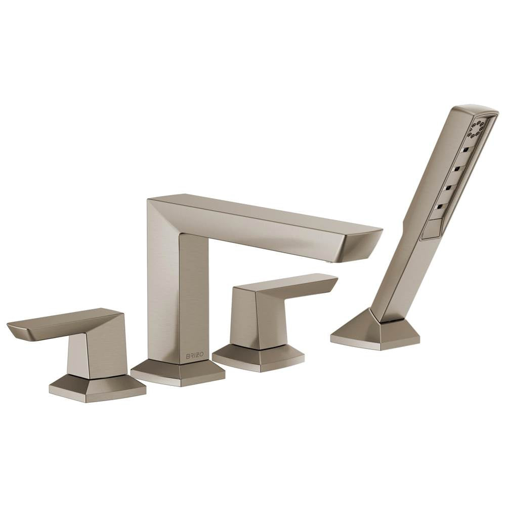 Brizo - Vettis Roman Tub Faucet With Handshower - Luxe Nickel