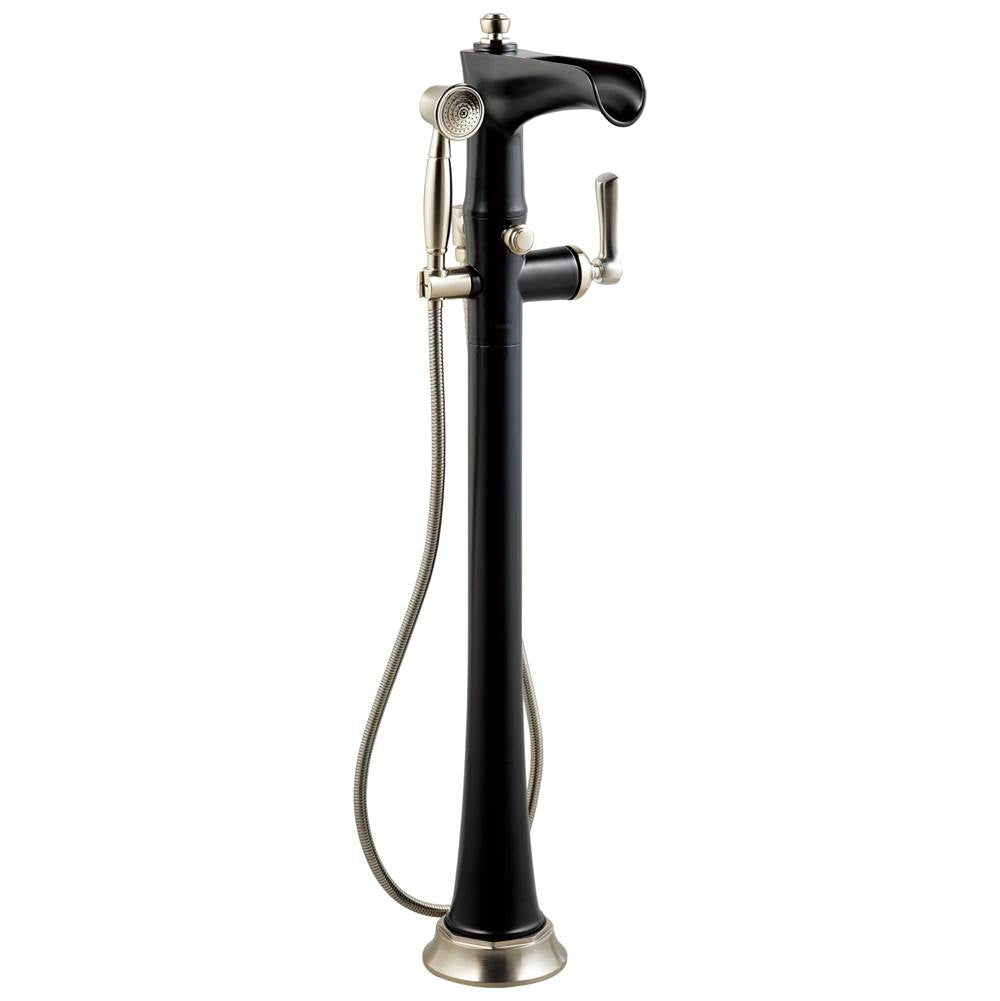 Brizo - Rook Freestanding Floor Mount Tub Filler - Luxe Nickel With Matte Black