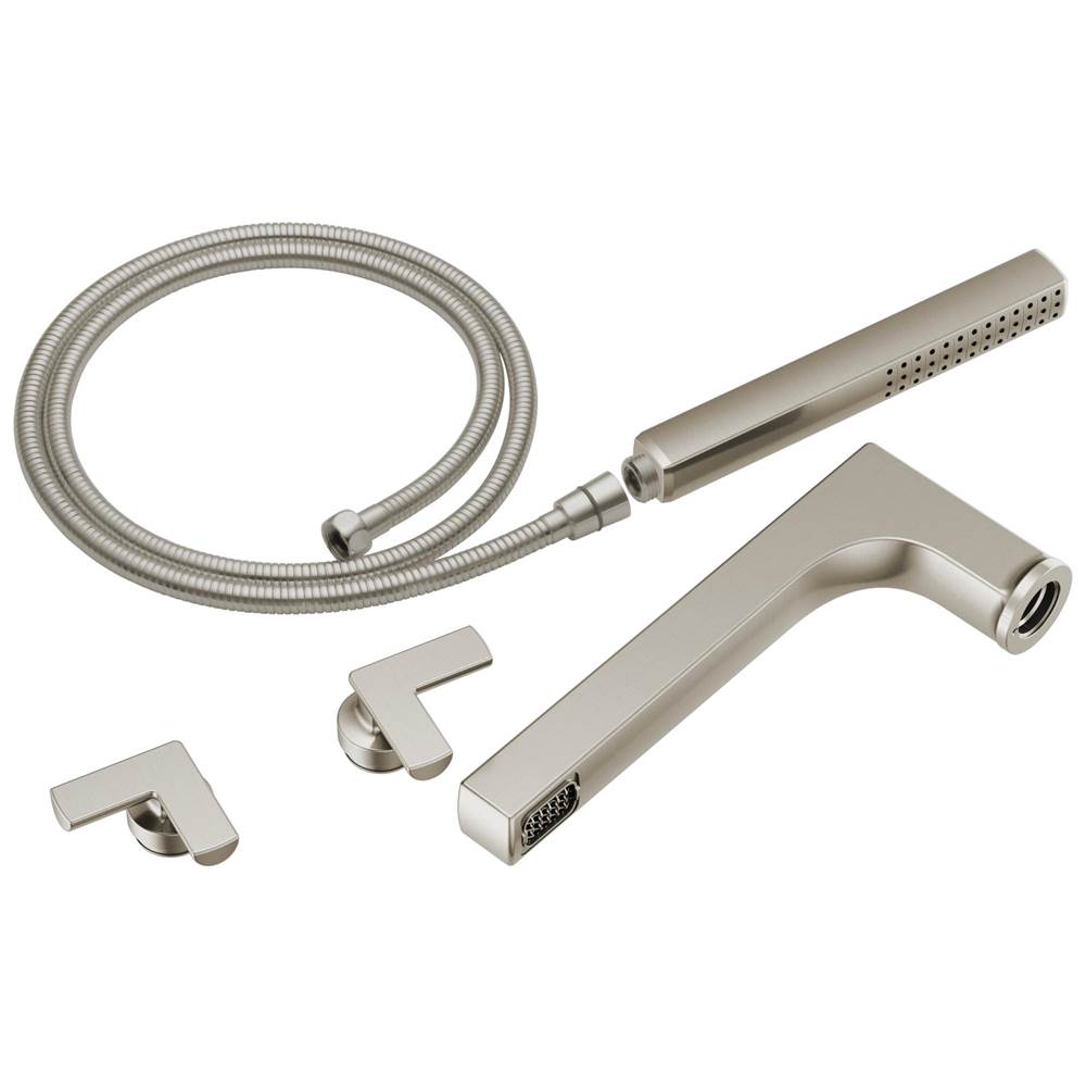 Brizo - Kintsu Two-Handle Tub Filler Trim Kit With Cross Handles - Luxe Nickel
