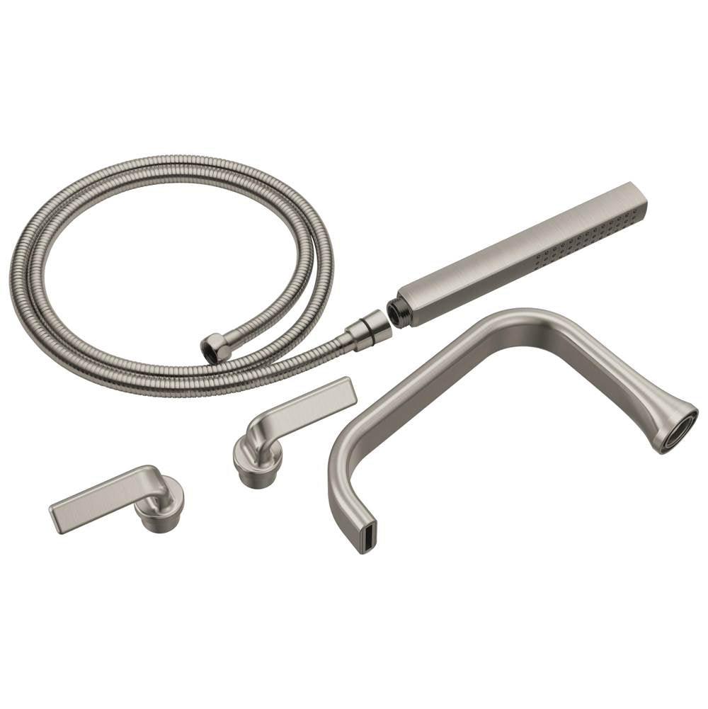 Brizo - AllariaE Two-Handle Tub Filler Trim Kit with Twist Lever Handles - Luxe Nickel