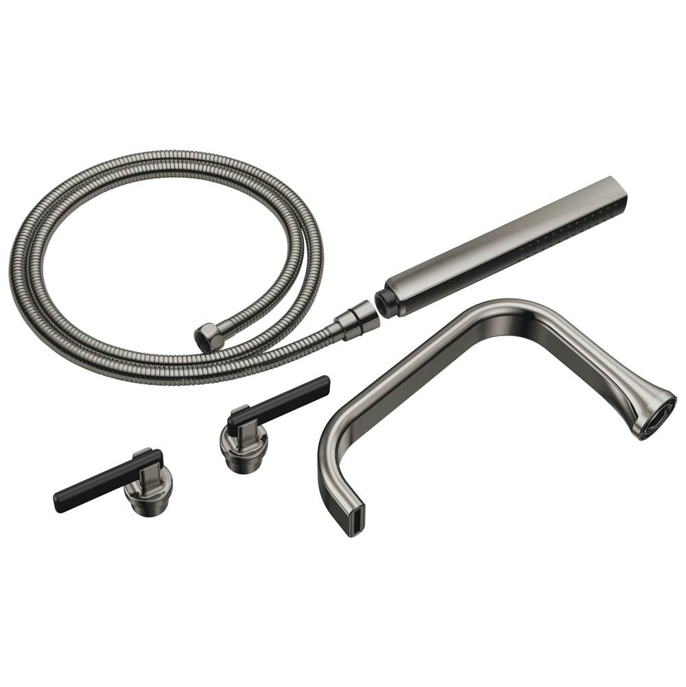 Brizo - AllariaE Two-Handle Tub Filler Trim Kit with Lever Handles - Brilliance Black Onyx With Matte Black