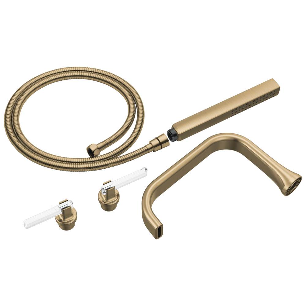 Brizo - AllariaE Two-Handle Tub Filler Trim Kit with Lever Handles - Luxe Gold With Clear Acrylic