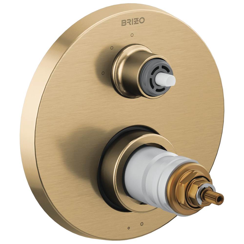 Brizo - Litze TempAssure Thermostatic Valve with 3-Function Diverter Trim - Less Handles - Luxe Gold