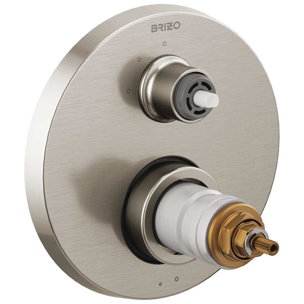 Brizo - Litze TempAssure Thermostatic Valve with 3-Function Diverter Trim - Less Handles - Luxe Nickel