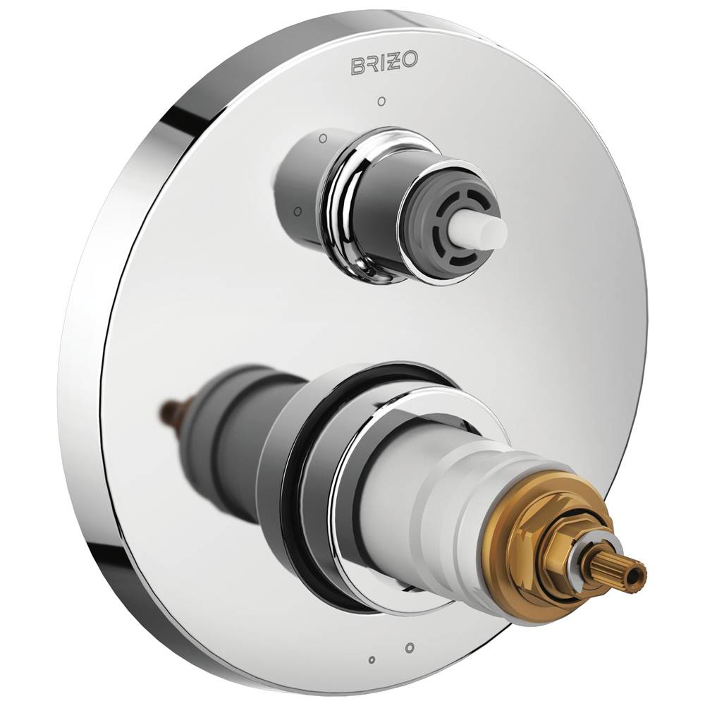 Brizo - Litze TempAssure Thermostatic Valve with 3-Function Diverter Trim - Less Handles - Chrome