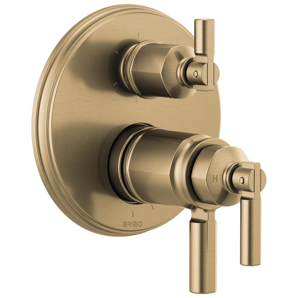 Brizo - Invari Tempassure Thermostatic Valve With Integrated 6-Function Diverter Trim - Luxe Gold