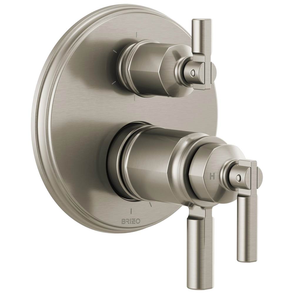 Brizo - Invari Tempassure Thermostatic Valve With Integrated 6-Function Diverter Trim - Luxe Nickel
