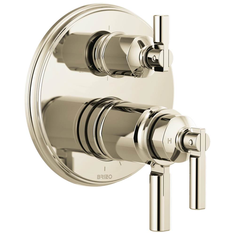 Brizo - Invari Tempassure Thermostatic Valve With Integrated 6-Function Diverter Trim - Polished Nickel