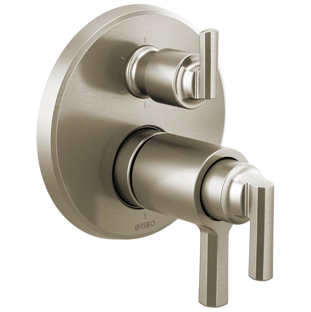 Brizo - LevoirE Tempassure Thermostatic Valve With Integrated 6-Function Diverter Trim - Luxe Nickel