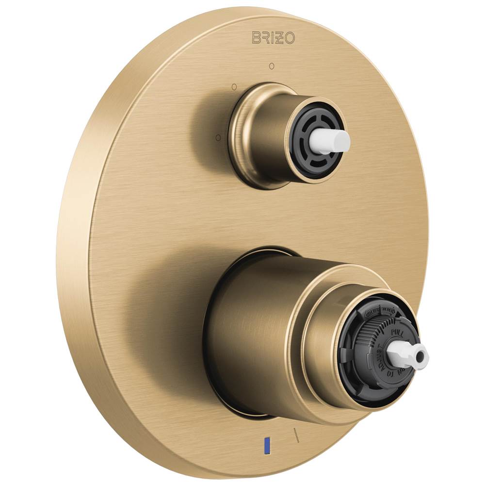 Brizo - Litze Pressure Balance Valve with Integrated 3-Function Diverter Trim - Less Handles - Luxe Gold
