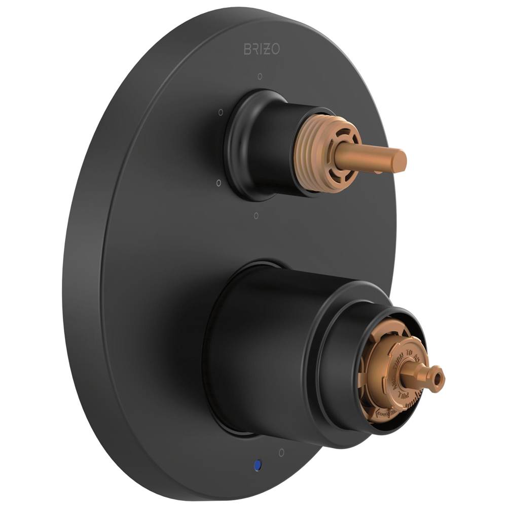 Brizo - Jason Wu for BrizoE Pressure Balance Valve with Integrated 6-Function Diverter Trim - Less Handles - Matte Black