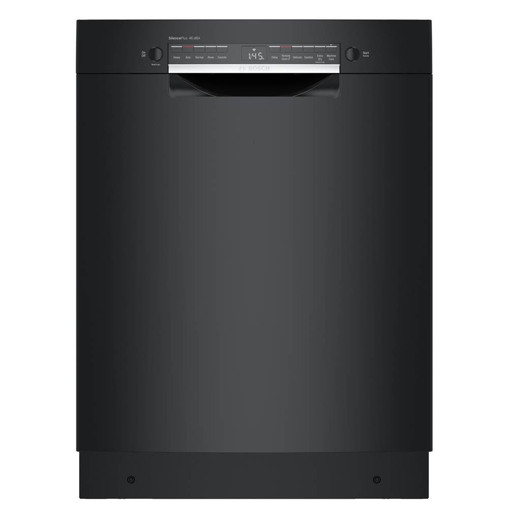 Bosch - 100 Pr, Bar Handle, 5/4 cycles, 46 dBA, Standard 3rd Rack, Rackmatic - BSS - Black Stainless Steel