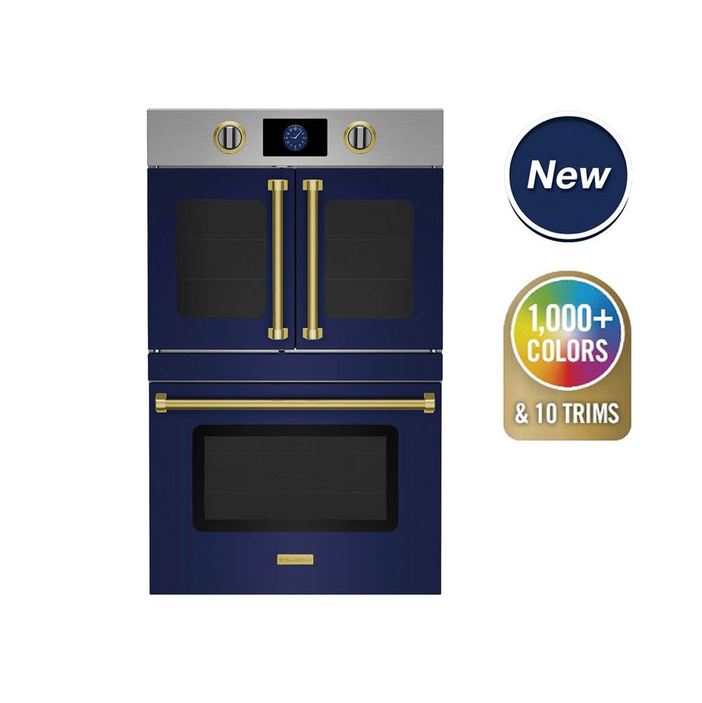30'' Double Electric Wall Oven - French Door Top; Drop Door Bottom