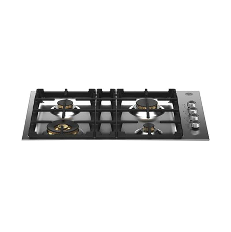 Bertazzoni - Professional Series Drop-In Gas Cooktop, 4 Brass Burners, 30'' - Stainless Steel