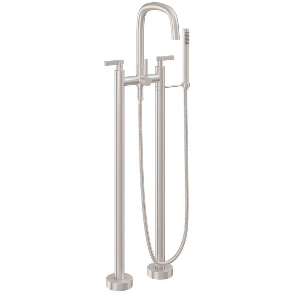 California Faucets - Contemporary Floor Mount Tub Filler - Gloss White