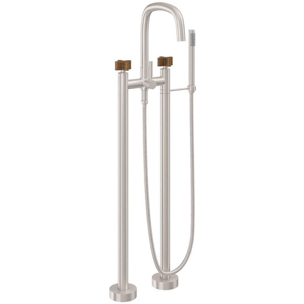 California Faucets - Contemporary Floor Mount Tub Filler - Gloss White