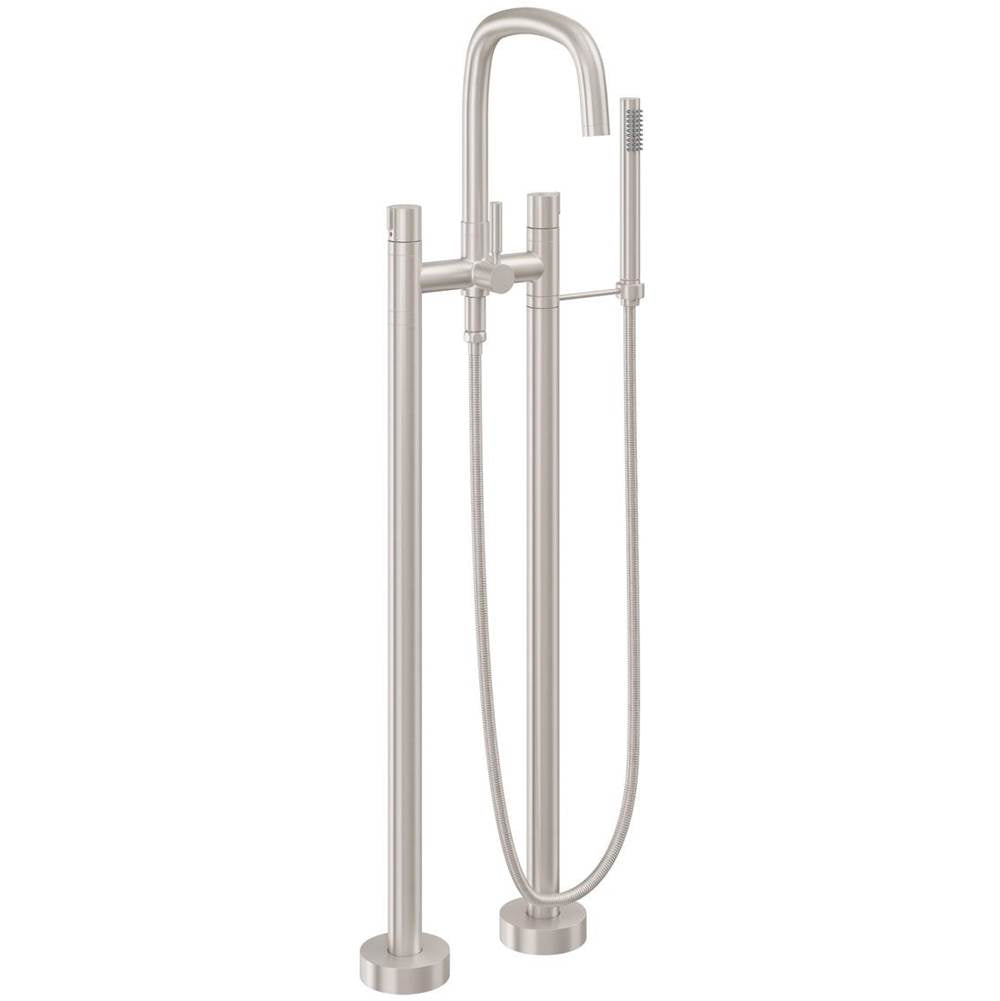California Faucets - Contemporary Floor Mount Tub Filler - Gloss White