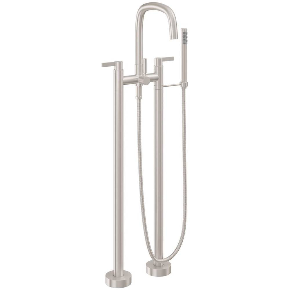 California Faucets - Contemporary Floor Mount Tub Filler - Gloss White