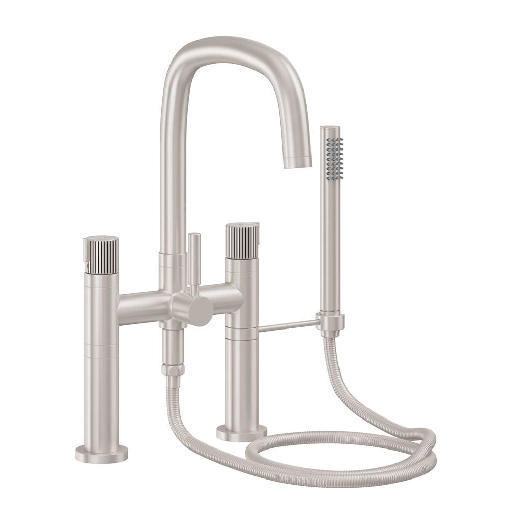 California Faucets - Contemporary Deck Mount Tub Filler - Lifetime Satin Gold