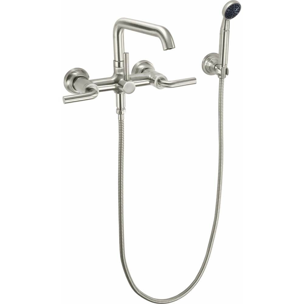 California Faucets - Industrial Wall Mount Tub Filler - Low Quad Spout - Gloss White