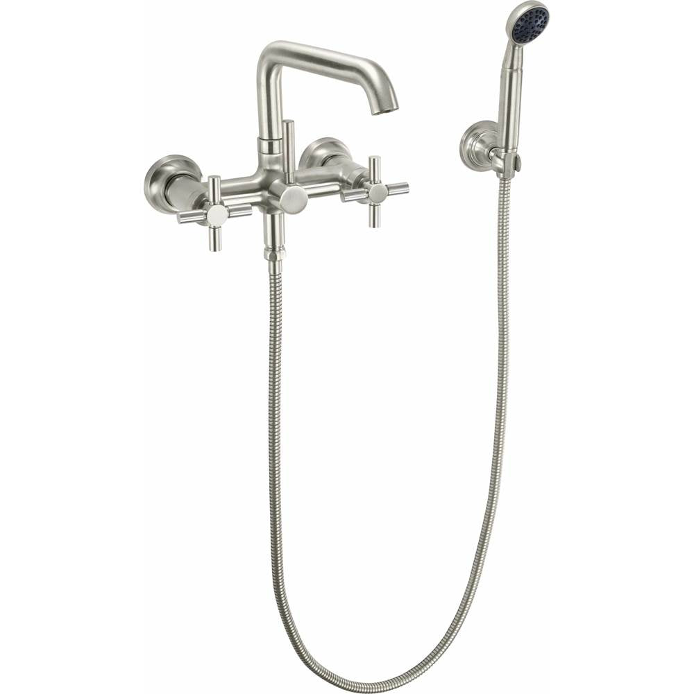 California Faucets - Industrial Wall Mount Tub Filler - Low Quad Spout - Gloss White