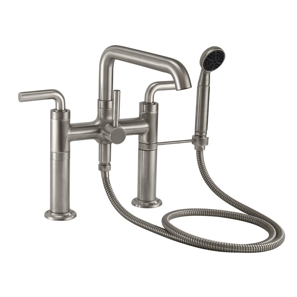 California Faucets - Industrial Deck Mount Tub Filler - Low Quad Spout - Gloss White
