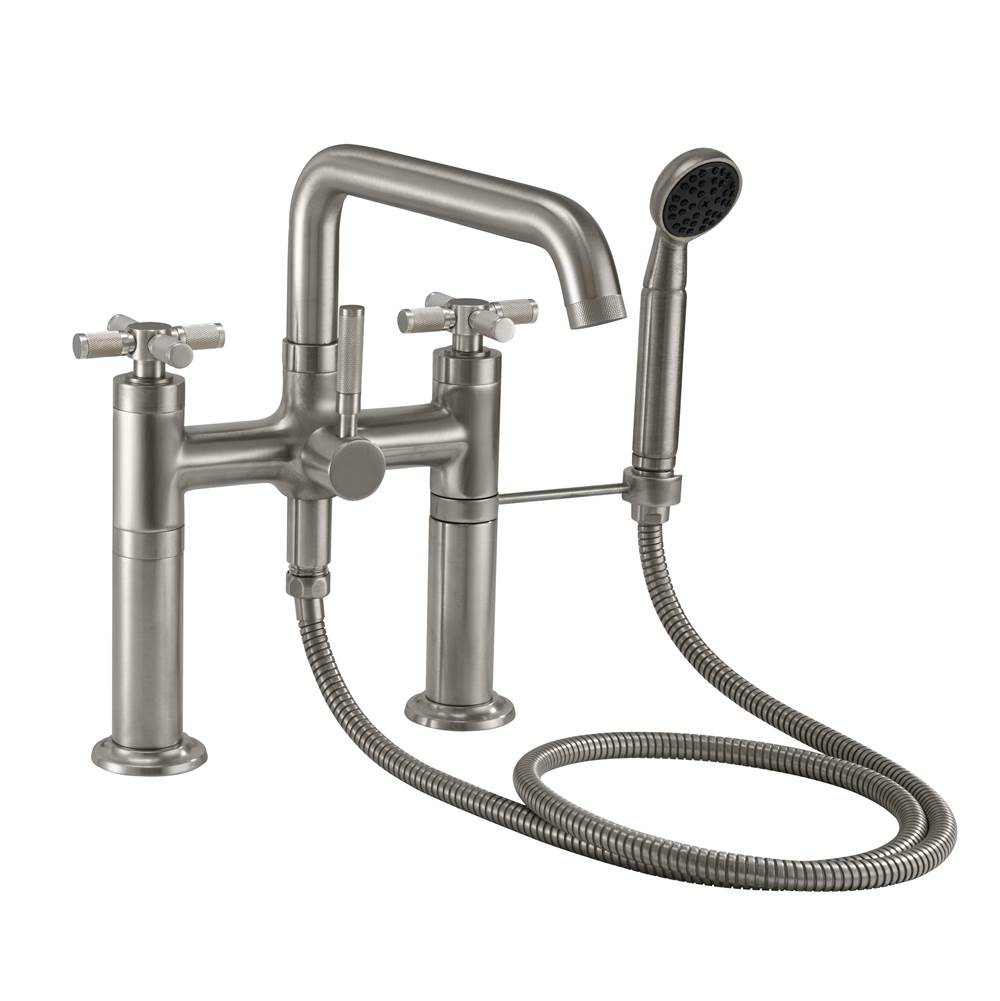 California Faucets - Industrial Deck Mount Tub Filler - Low Quad Spout - Gloss White