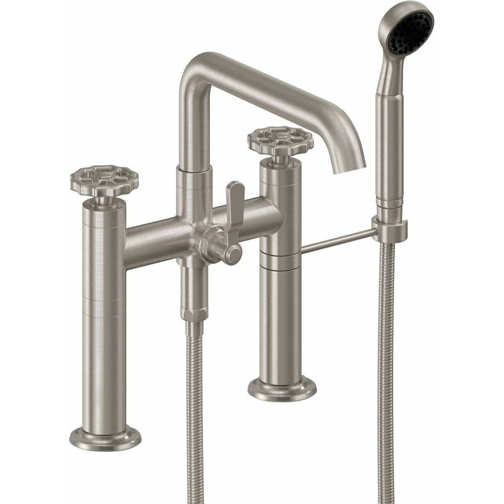California Faucets - Industrial Deck Mount Tub Filler - Low Quad Spout - Gloss White