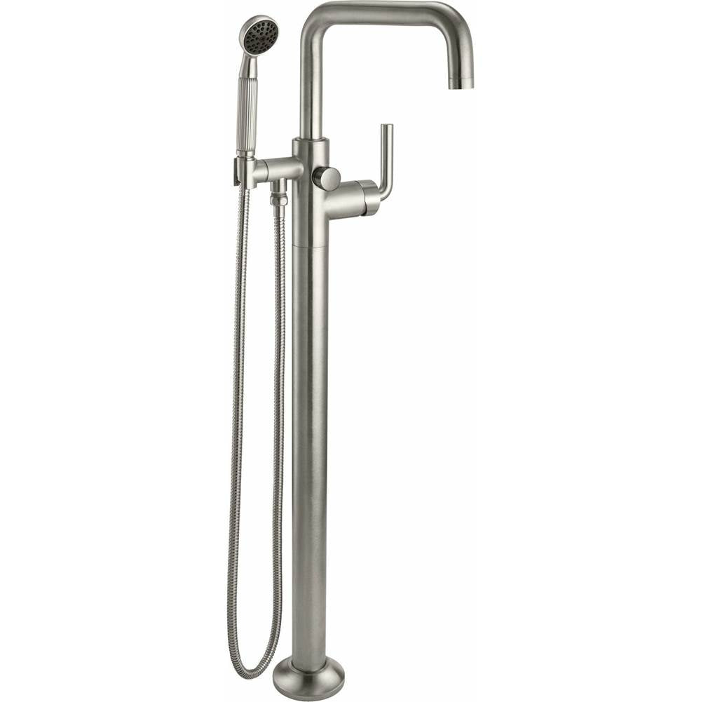 California Faucets - Industrial Single Hole Floor Mount Tub Filler - Quad Spout - Gloss White